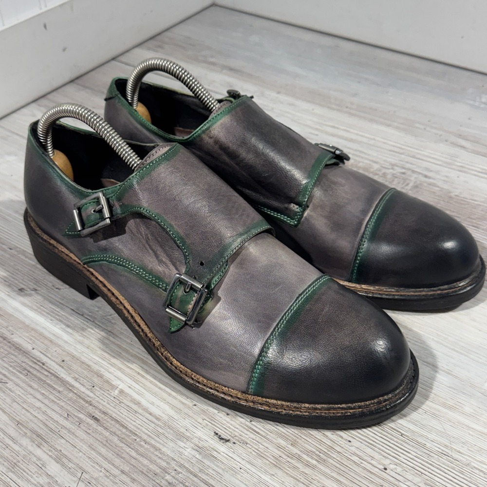 JP/David Cap Toe Monk Strap Leather | Size 8‎ (EU 41) | Made In Italy - EUC